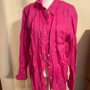 NEW GAP Pink Color Button Down Top Shirt - Large
